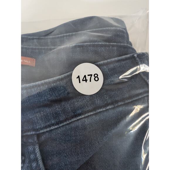 Pilcro Anthropologie Wide Leg Flared Dark Wash Mid Rise Jeans Size 28T - Picture 13 of 13